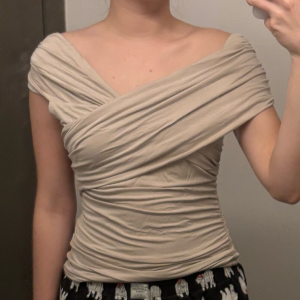 Cream Off-Shoulder Top